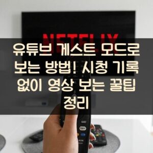 유튜브 게스트 모드로 보는 방법! 시청 기록 없이 영상 보는 꿀팁 정리 유튜브 게스트 모드로 보는 방법! 시청 기록 없이 영상 보는 꿀팁 정리