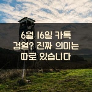 6월 16일 카톡 검열? 진짜 의미는 따로 있습니다 6월 16일 카톡 검열? 진짜 의미는 따로 있습니다