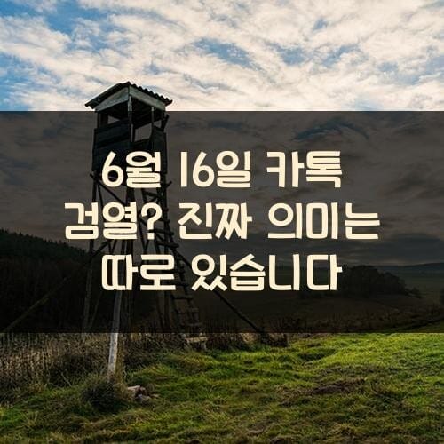 6월 16일 카톡 검열? 진짜 의미는 따로 있습니다