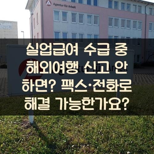 실업급여 수급 중 해외여행 신고 안 하면? 팩스·전화로 해결 가능한가요?