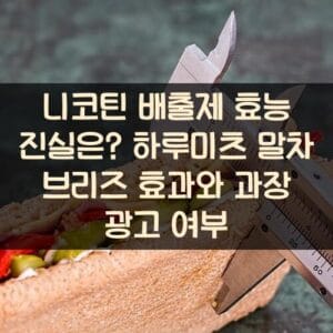 니코틴 배출제 효능 진실은? 하루미츠 말차 브리즈 효과와 과장 광고 여부 니코틴 배출제 효능 진실은? 하루미츠 말차 브리즈 효과와 과장 광고 여부