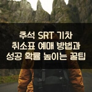 추석 SRT 기차 취소표 예매 방법과 성공 확률 높이는 꿀팁