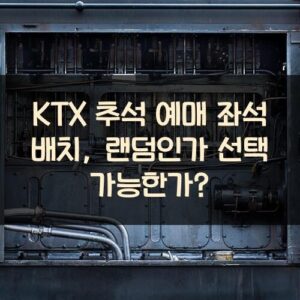 KTX 추석 예매 좌석 배치, 랜덤인가 선택 가능한가?