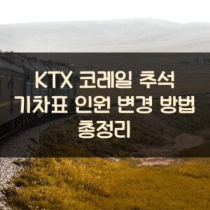 KTX 코레일 추석 기차표 인원 변경 방법 총정리 KTX 코레일 추석 기차표 인원 변경 방법 총정리