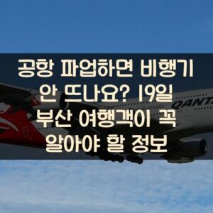 공항 파업하면 비행기 안 뜨나요? 19일 부산 여행객이 꼭 알아야 할 정보 공항 파업하면 비행기 안 뜨나요? 19일 부산 여행객이 꼭 알아야 할 정보