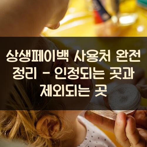 상생페이백 사용처 완전 정리 - 인정되는 곳과 제외되는 곳
