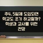 주4.5일제 도입되면 학교도 조기 하교할까? 학생과 교사를 위한 전망