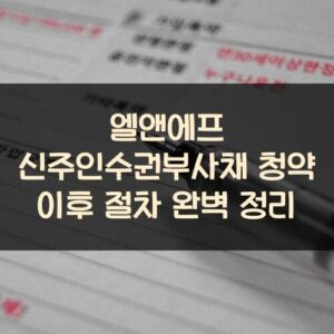 엘앤에프 신주인수권부사채 청약 이후 절차 완벽 정리 엘앤에프 신주인수권부사채 청약 이후 절차 완벽 정리