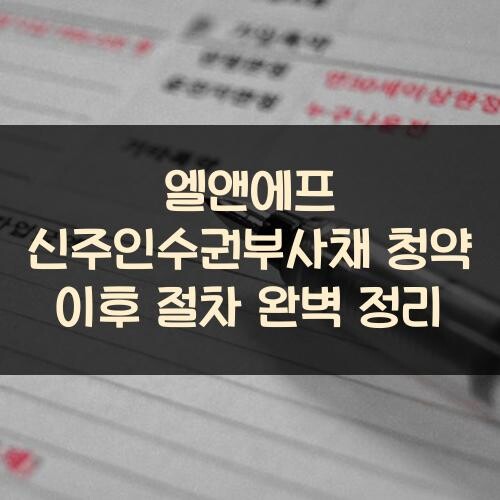 엘앤에프 신주인수권부사채 청약 이후 절차 완벽 정리