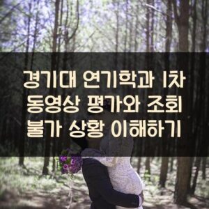 경기대 연기학과 1차 동영상 평가와 조회 불가 상황 이해하기