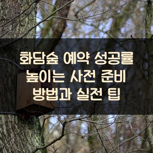 화담숲 예약 성공률 높이는 사전 준비 방법과 실전 팁