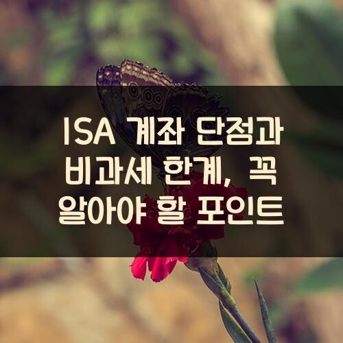 ISA 계좌 단점과 비과세 한계, 꼭 알아야 할 포인트