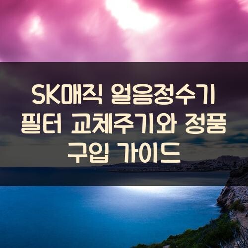 SK매직 얼음정수기 필터 교체주기와 정품 구입 가이드