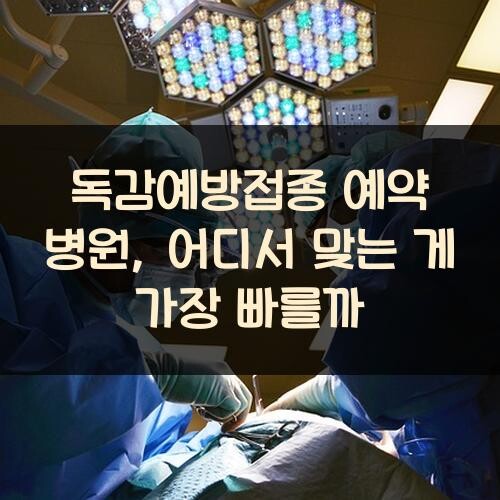 독감예방접종 예약 병원, 어디서 맞는 게 가장 빠를까?