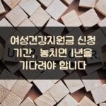 여성건강지원금 신청 기간, 놓치면 1년을 기다려야 합니다