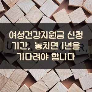 여성건강지원금 신청 기간, 놓치면 1년을 기다려야 합니다 여성건강지원금 신청 기간, 놓치면 1년을 기다려야 합니다