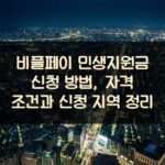 비플페이 민생지원금 신청 방법, 자격 조건과 신청 지역 정리