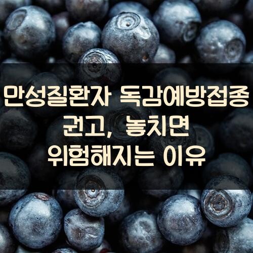 만성질환자 독감예방접종 권고, 놓치면 위험해지는 이유