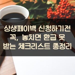 상생페이백 신청하기전 꼭, 놓치면 환급 못 받는 체크리스트 총정리