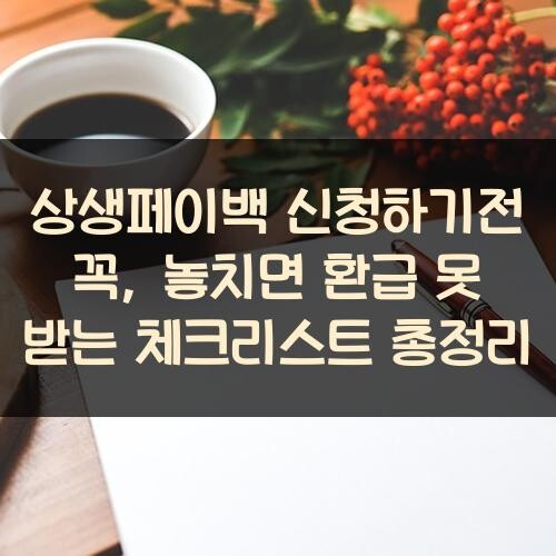 상생페이백 신청하기전 꼭, 놓치면 환급 못 받는 체크리스트 총정리