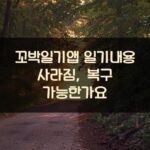 꼬박일기앱 일기내용 사라짐, 복구 가능한가요?