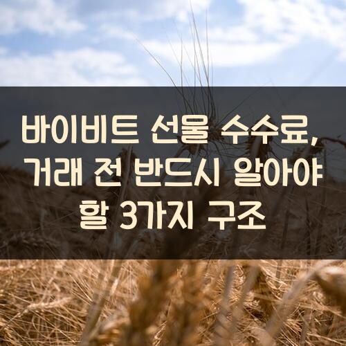 바이비트 선물 수수료, 거래 전 반드시 알아야 할 3가지 구조