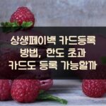 상생페이백 카드등록 방법, 한도 초과 카드도 등록 가능할까? 1 상생페이백 카드등록 방법, 한도 초과 카드도 등록 가능할까?