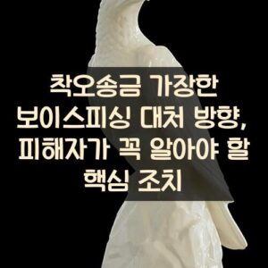 착오송금 가장한 보이스피싱 대처 방향, 피해자가 꼭 알아야 할 핵심 조치 착오송금 가장한 보이스피싱 대처 방향, 피해자가 꼭 알아야 할 핵심 조치