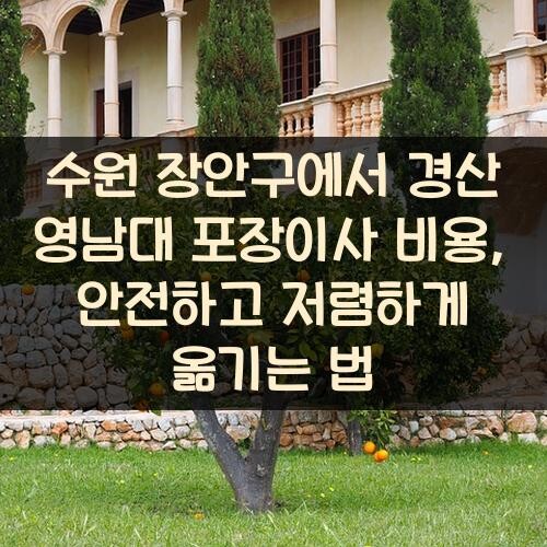 수원 장안구에서 경산 영남대 포장이사 비용, 안전하고 저렴하게 옮기는 법