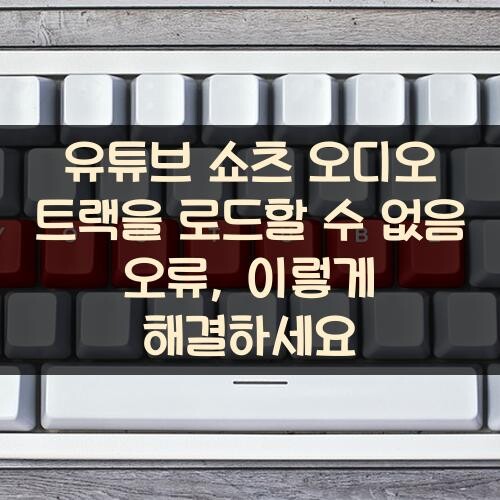 유튜브 쇼츠 "오디오 트랙을 로드할 수 없음" 오류, 이렇게 해결하세요