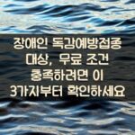 장애인 독감예방접종 대상, 무료 조건 충족하려면 이 3가지부터 확인하세요