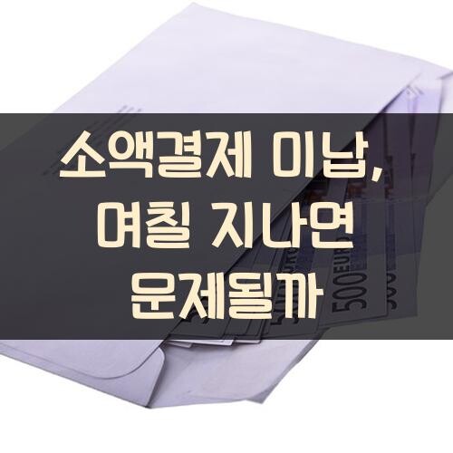 소액결제 미납, 며칠 지나면 문제될까?
