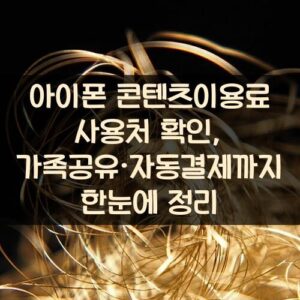 아이폰 콘텐츠이용료 사용처 확인, 가족공유·자동결제까지 한눈에 정리