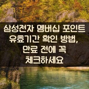 삼성전자 멤버십 포인트 유효기간 확인 방법, 만료 전에 꼭 체크하세요 삼성전자 멤버십 포인트 유효기간 확인 방법, 만료 전에 꼭 체크하세요