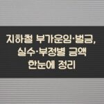 지하철 부가운임·벌금, 실수·부정별 금액 한눈에 정리 2 지하철 부가운임·벌금, 실수·부정별 금액 한눈에 정리