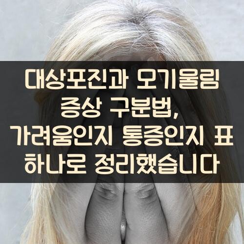 대상포진과 모기물림 증상 구분법, 가려움인지 통증인지 표 하나로 정리했습니다