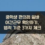 중학생 편의점 알바 야간근무 확인하기, 법적 기준 3가지 체크 1 중학생 편의점 알바 야간근무 확인하기, 법적 기준 3가지 체크
