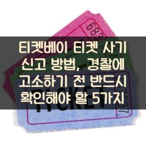 티켓베이 티켓 사기 신고 방법, 경찰에 고소하기 전 반드시 확인해야 할 5가지