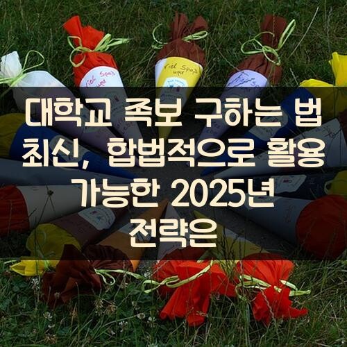 대학교 족보 구하는 법 최신, 합법적으로 활용 가능한 2025년 전략은?