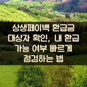 상생페이백 환급금 대상자 확인, 내 환급 가능 여부 빠르게 점검하는 법