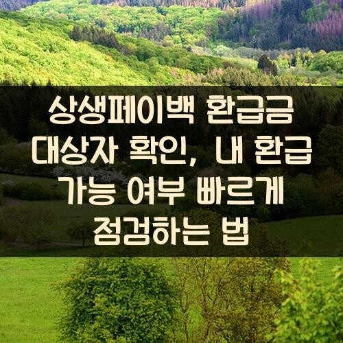 상생페이백 환급금 대상자 확인, 내 환급 가능 여부 빠르게 점검하는 법