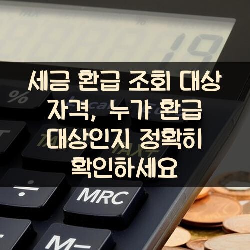 세금 환급 조회 대상 자격, 누가 환급 대상인지 정확히 확인하세요