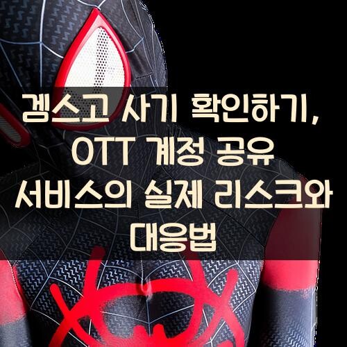 겜스고 사기 확인하기, OTT 계정 공유 서비스의 실제 리스크와 대응법