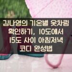 김나영의 기온별 옷차림 확인하기, 10도에서 15도 사이 아침저녁 코디 완성법