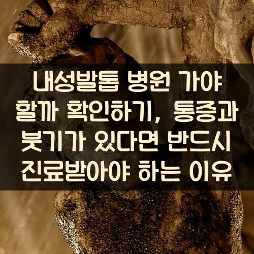 내성발톱 병원 가야 할까 확인하기, 통증과 붓기가 있다면 반드시 진료받아야 하는 이유