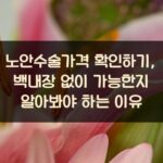 노안수술가격 확인하기, 백내장 없이 가능한지 알아봐야 하는 이유 2 노안수술가격 확인하기, 백내장 없이 가능한지 알아봐야 하는 이유