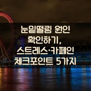 눈밑떨림 원인 확인하기, 스트레스·카페인 체크포인트 5가지