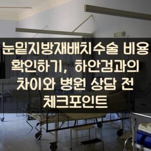 눈밑지방재배치수술 비용 확인하기, 하안검과의 차이와 병원 상담 전 체크포인트