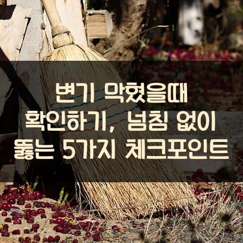 변기 막혔을때 확인하기, 넘침 없이 뚫는 5가지 체크포인트