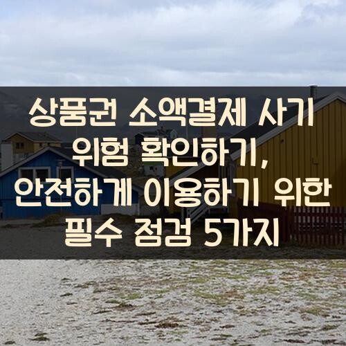 상품권 소액결제 사기 위험 확인하기, 안전하게 이용하기 위한 필수 점검 5가지